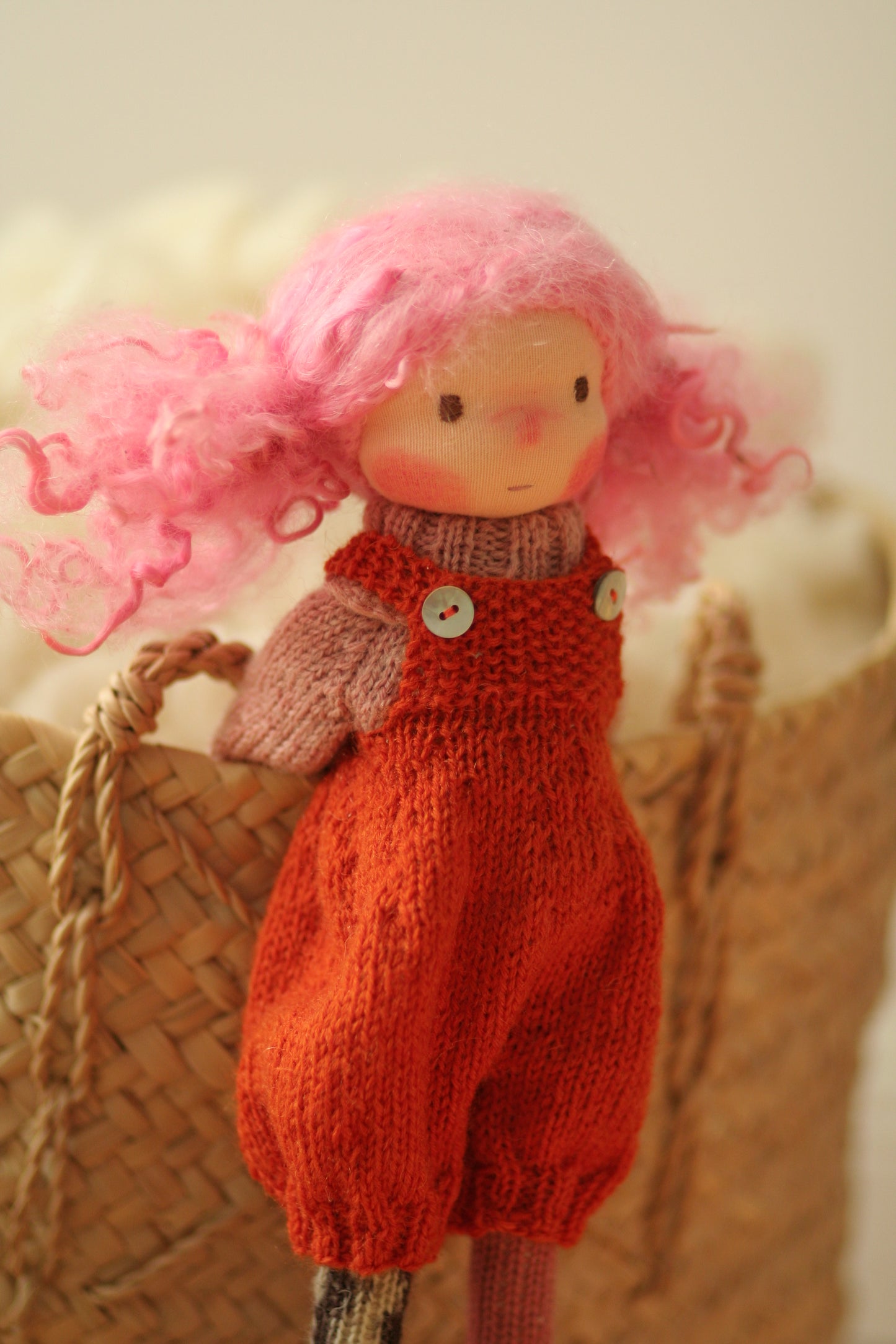Victoria -  Peperuda knitted doll, Waldorf doll, art doll, soft doll, handmade doll, puppen