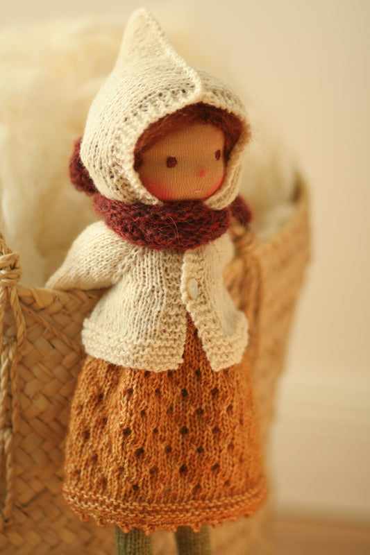 Ernestine -  Peperuda knitted doll, Waldorf doll, art doll, soft doll, handmade doll, puppen