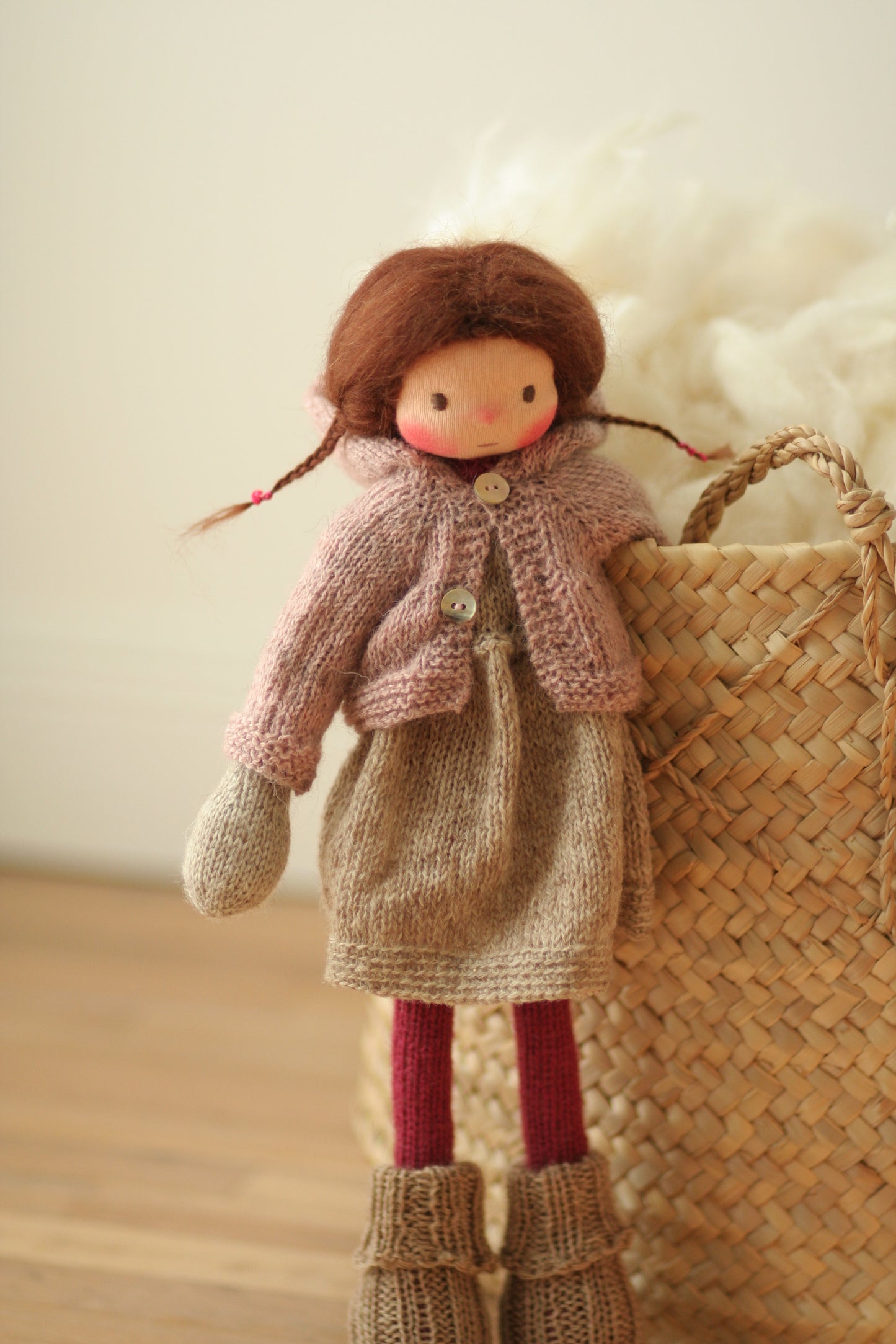 Gladys -  Peperuda knitted doll, Waldorf doll, art doll, soft doll, handmade doll, puppen