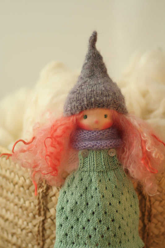 Alida  -  Peperuda knitted doll, Waldorf doll, art doll, soft doll, handmade doll, puppen