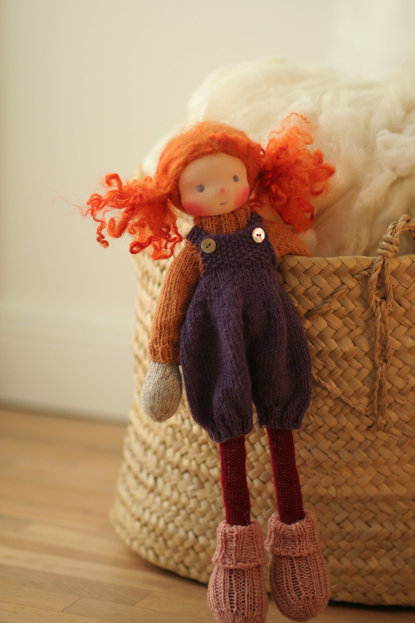 Zelia -  Peperuda knitted doll, Waldorf doll, art doll, soft doll, handmade doll, puppen