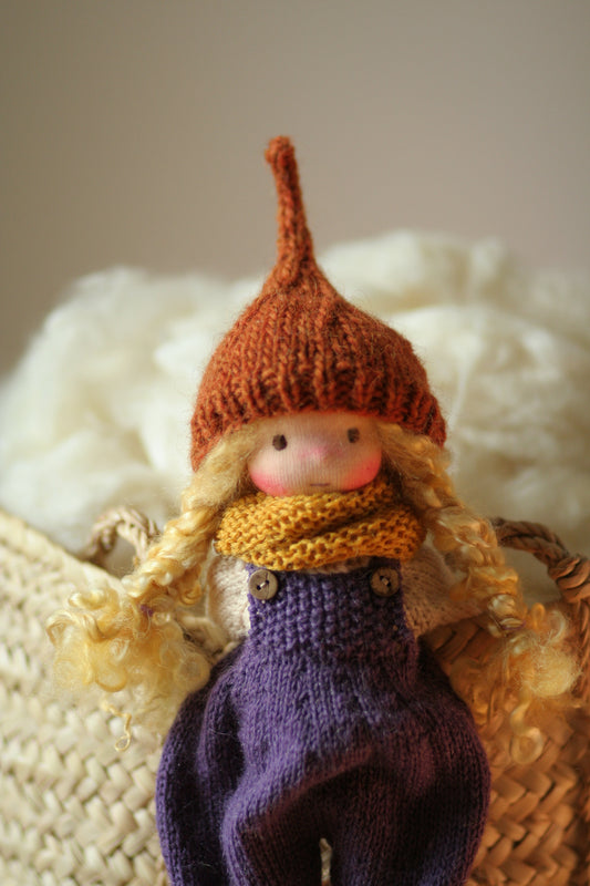 Mariela - Peperuda knitted doll, Waldorf doll, art doll, soft doll, handmade doll, puppen