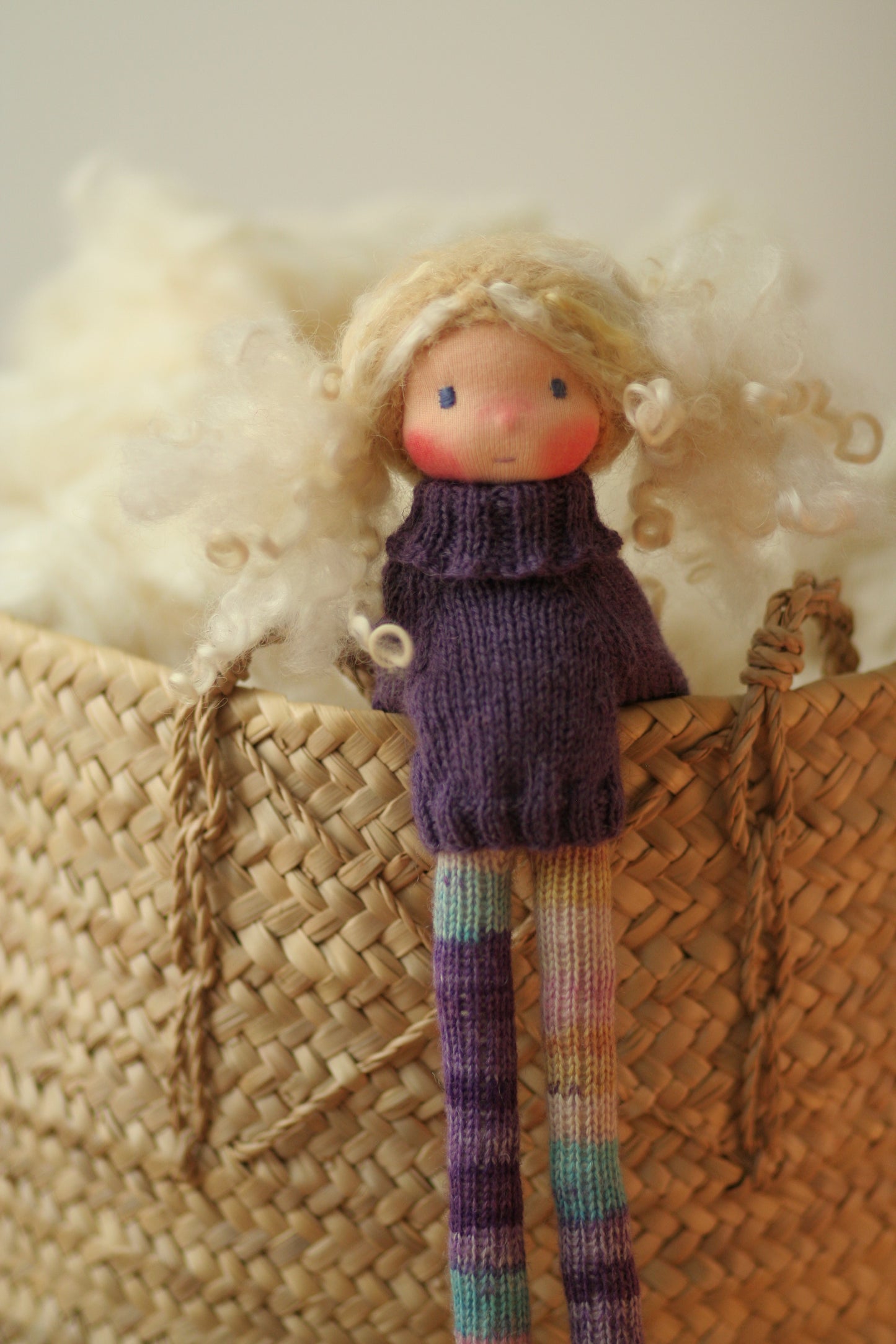 Megan  -  Peperuda knitted doll, Waldorf doll, art doll, soft doll, handmade doll, puppen