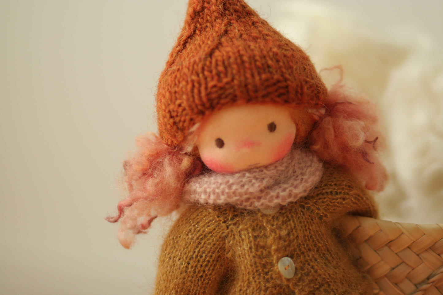 Ida  -  Peperuda knitted doll, Waldorf doll, art doll, soft doll, handmade doll, puppen