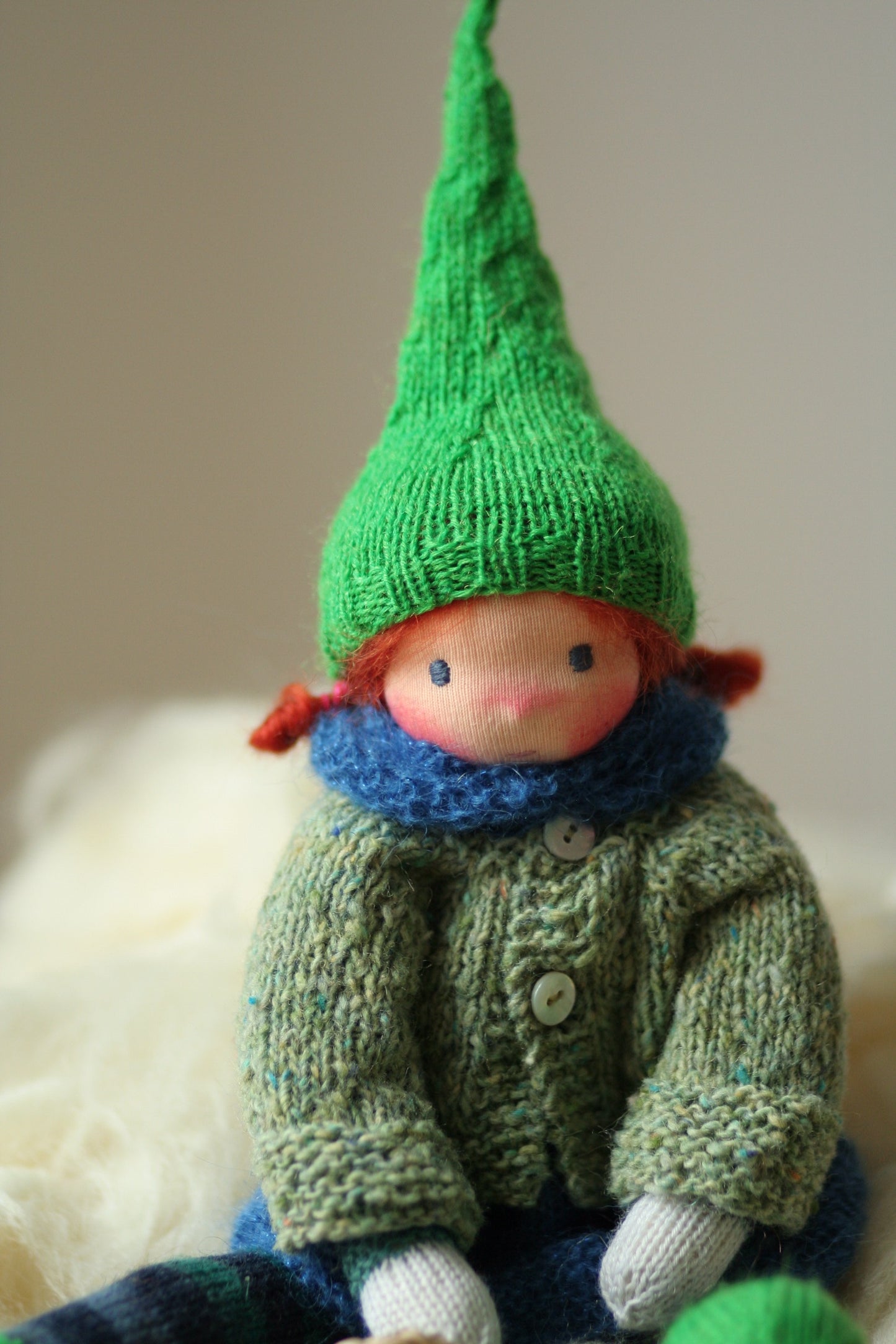 Pepita 13” Waldorf doll, Peperuda knitted doll, soft doll, art doll, handmade doll, hand knitted doll, puppen