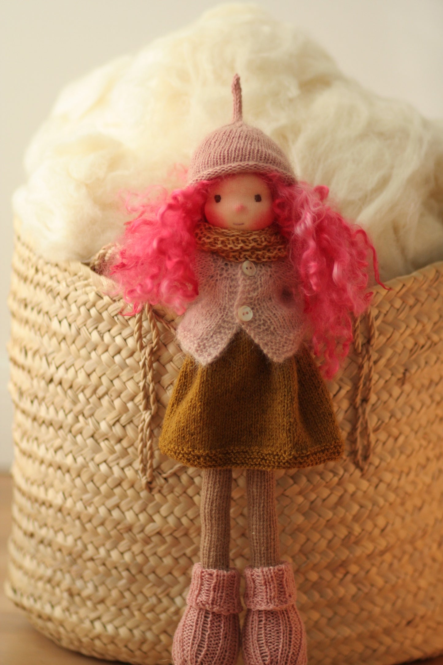 Kiara - Peperuda knitted doll, Waldorf doll, art doll, soft doll, handmade doll, puppen
