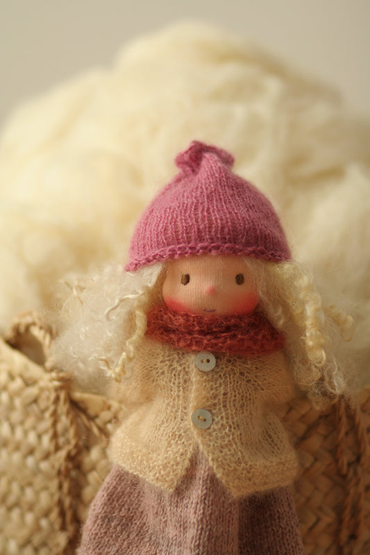 Lidia - Peperuda knitted doll, Waldorf doll, art doll, soft doll, handmade doll